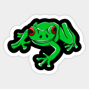 Tree Frog Green Amphibian Illustration Sticker